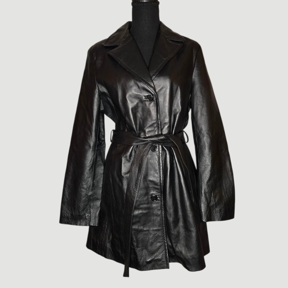 Vintage New York City Black Leather Coat!